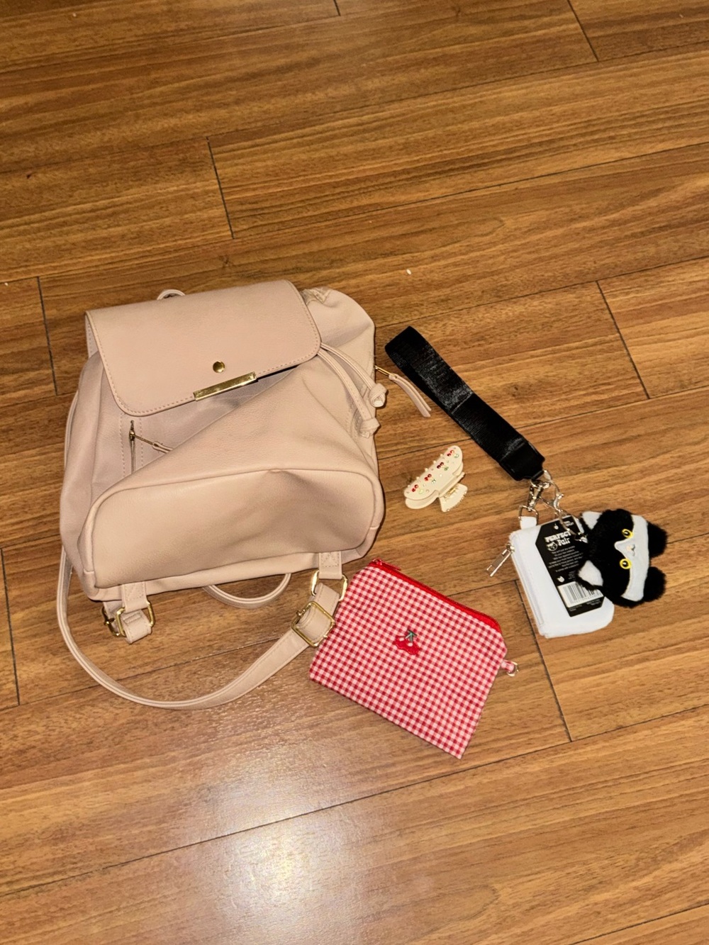Women’s Blush Pink Leather Backpack - Unbranded